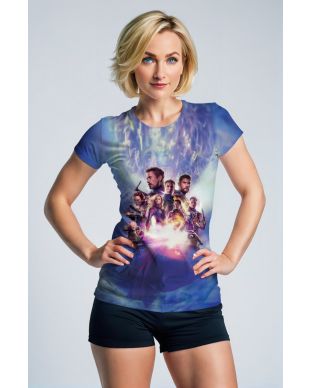 Bright Blue Avengers Endgame Graphic T‑Shirt