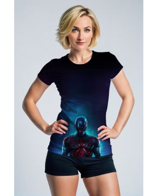 Neo Spider Hero Graphic Apparel – Midnight Blue T‑Shirt