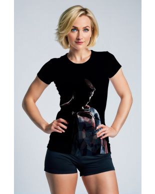 Black Abstract Hero Art Graphic T‑Shirt – Bold Geometric Style