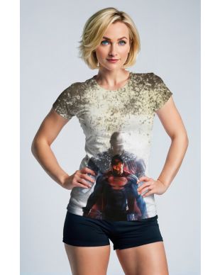 Light Gray Dark Superman Graphic T‑Shirt – Intense Heroic Vibe