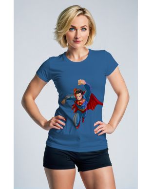 Blue Flying Superman T‑Shirt – Heroic Power Tee