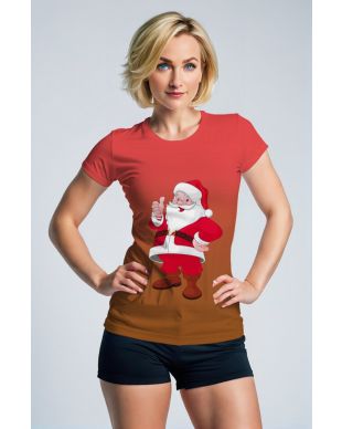 Red Santa Claus Cartoon Graphic T‑Shirt