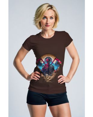 Brown Spider‑Verse Dual Hero Graphic T‑Shirt