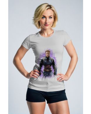 Light Gray Captain-Inspired Graphic T‑Shirt