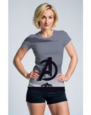 Grey Blue Avengers Disintegration T-Shirt – Minimalism Meets Marvel