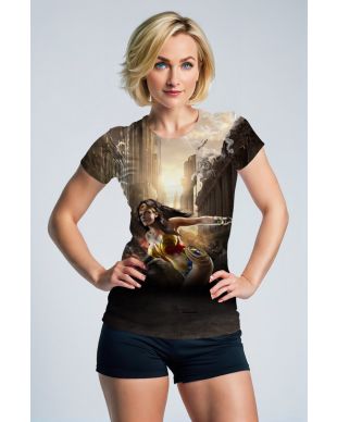 Golden-Red-Blue Tee – Fierce Urban Heroine Art