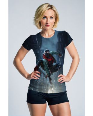 Dark Blue T-Shirt – Miles Morales Swing Shot Tee