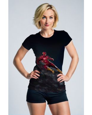 Lightning Sprint Tee – Navy Short Sleeve with Red Streak Hero Graphic