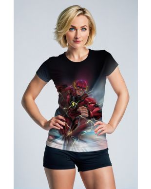 Flash Burst T-Shirt – White Base with Speed Force Red Print