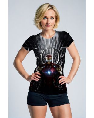 Iron Man and Game of Thrones Crossover Black and Red Graphic T-Shirt