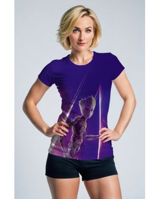 Guardians of the Galaxy Inspired Groot Purple and Blue Graphic T-Shirt