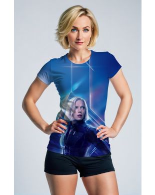 Black Widow Blue Graphic T-Shirt – Strong Female Superhero