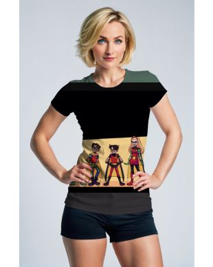 Robin Evolution Cartoon T-Shirt – Colorful Sidekick Squad