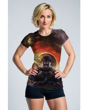 Black Panther Wakanda Forever Sunset Glow Marvel Design Women’s T-Shirt