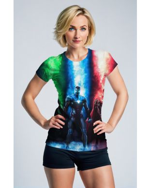 Captain America Iron Man Thor Tri-Color Marvel Heroes T-Shirt