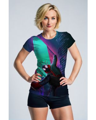 Miles Morales Neon Street Style Graphic T-Shirt