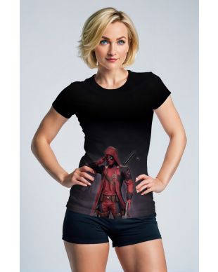 Sarcastic Legends Tee – Minimalist Deadpool Red Hood T-Shirt