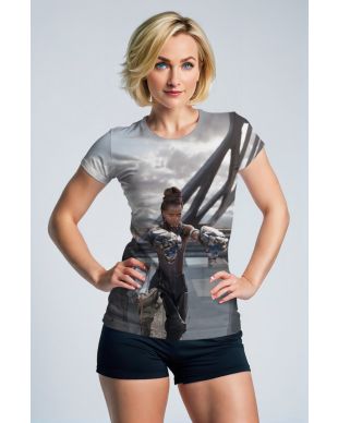 Black Panther White/Gray T-Shirt