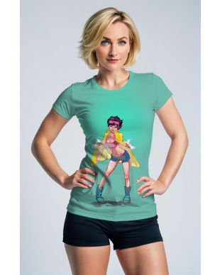 Mint Green Jubilee Yellow & Pink X-Men T-shirt