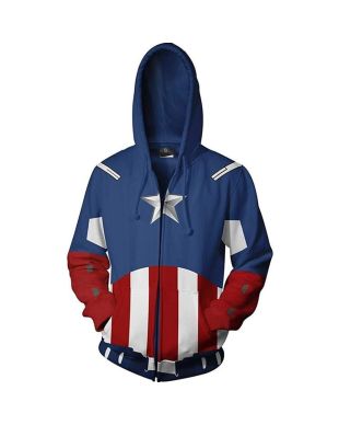 Captain America Unisex Captain America Marvel Inspired Hoodie Urban Style