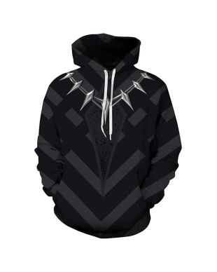 Black Panther Unisex Fashion Black Pan Marvel Inspired Hoodie Black