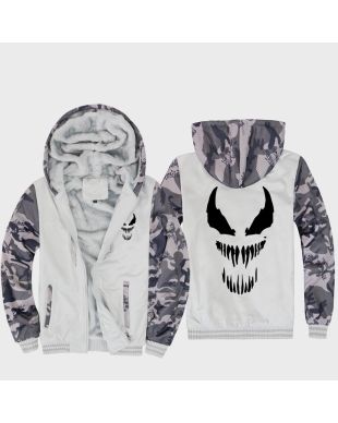 Solid Color Venom Movie Series Venom Sign Super Cool Black Venom Hoodie Solid Black