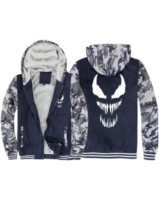 Solid Color Venom Movie Series Venom White Super Cool Venom Hoodie Solid White