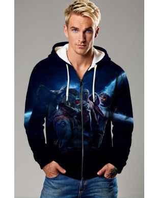 Dark Blue Guardians of the Galaxy Zip‑Up Hoodie