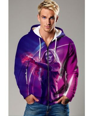 Purple Scarlet Witch Avengers Zip‑Up Hoodie