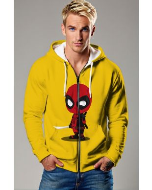  Mini Merc Graphic Apparel – Bright Yellow Zip‑Up Hoodie