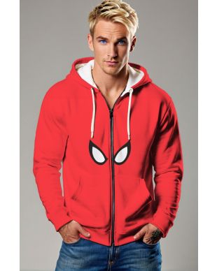  Web Vision Minimalist Apparel – Bold Red Zip‑Up Hoodie