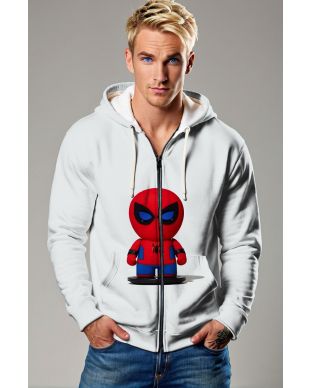 Super Spidey Zip‑Up Hoodie – White Edition