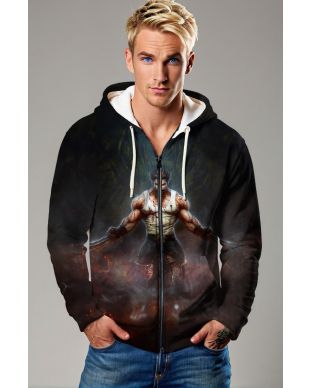 Black Wolverine Zip‑Up Hoodie – Iconic Hero Style