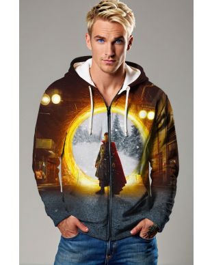 Black Doctor Strange Zip‑Up Hoodie – Heroic Urban Style