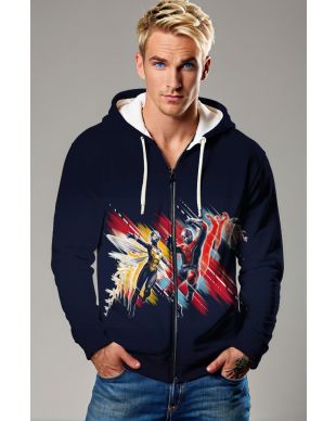 Dark Blue Ant-Man & Wasp Zip-Up Hoodie – Marvel Motion Style