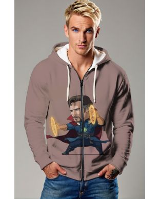 Dusty Brown Zip Hoodie – Cute Doctor Strange Mystic Zip
