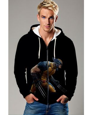 Gold & Black Zip Hoodie – Warrior Claw Attack Graphic