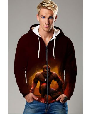Crimson Fury Zip Hoodie – Wolverine Berserker Mode