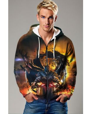 Knightfall Zip Hoodie – Ember Storm Edition