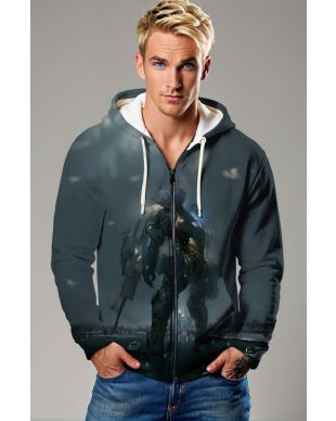 Mech Warrior Zip Hoodie – Urban Dusk Edition