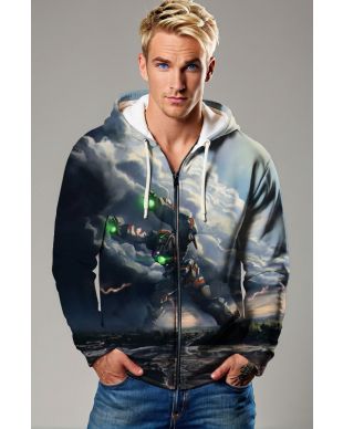 Thunder Mech Zip Hoodie – Cloudfire Edition