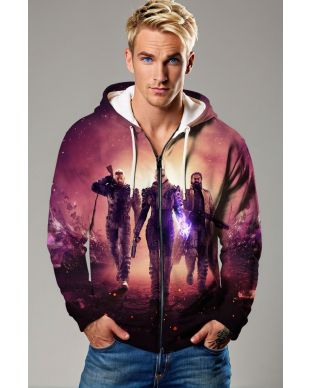 Crimson Frontline Zip Hoodie – Unity of Flame