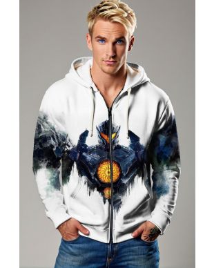 Reactor Force Zip Hoodie – White & Navy Burst Edition