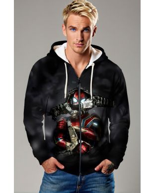 Spider Arsenal Zip Hoodie – Black Combat Hero Full-Zip Jacket