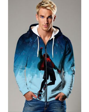 Skyline Swing Zip Hoodie – Light Blue Full-Zip Jacket with City Drop Hero