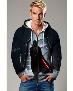 Dark Grey Zip-Up Vader Hoodie – Imperial March Edition