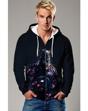 Black Zip-Up Tech Hoodie – Cyberpunk Armor Series