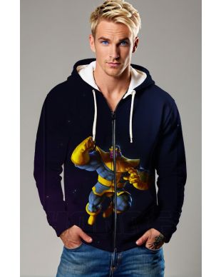 Dark Blue Thanos Zip Hoodie – Cartoon Snap Master