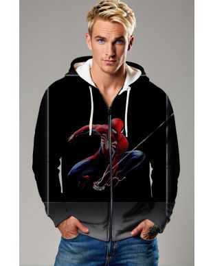 Midnight Web Zip Hoodie – Heroic Black & Red Zip-Up