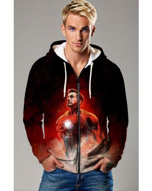 Iron Pulse Zip-Up Hoodie – Crimson & Charcoal Hero Edition